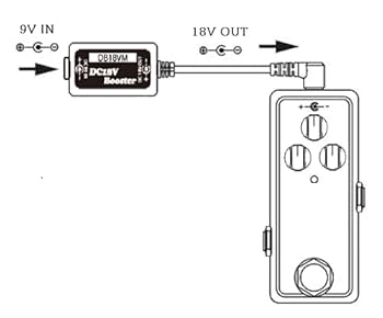 Amazon | エフェクター用 DC Booster 9V DC電圧を18Vに昇圧する